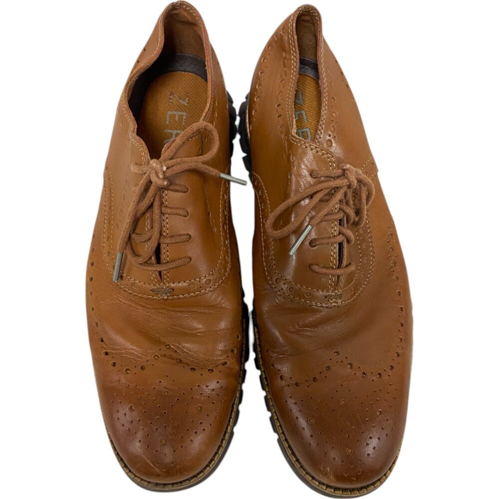 Cole Haan ZeroGrand Mens Size 10.5 M Wingtip British Tan Oxford Shoes Lace Up